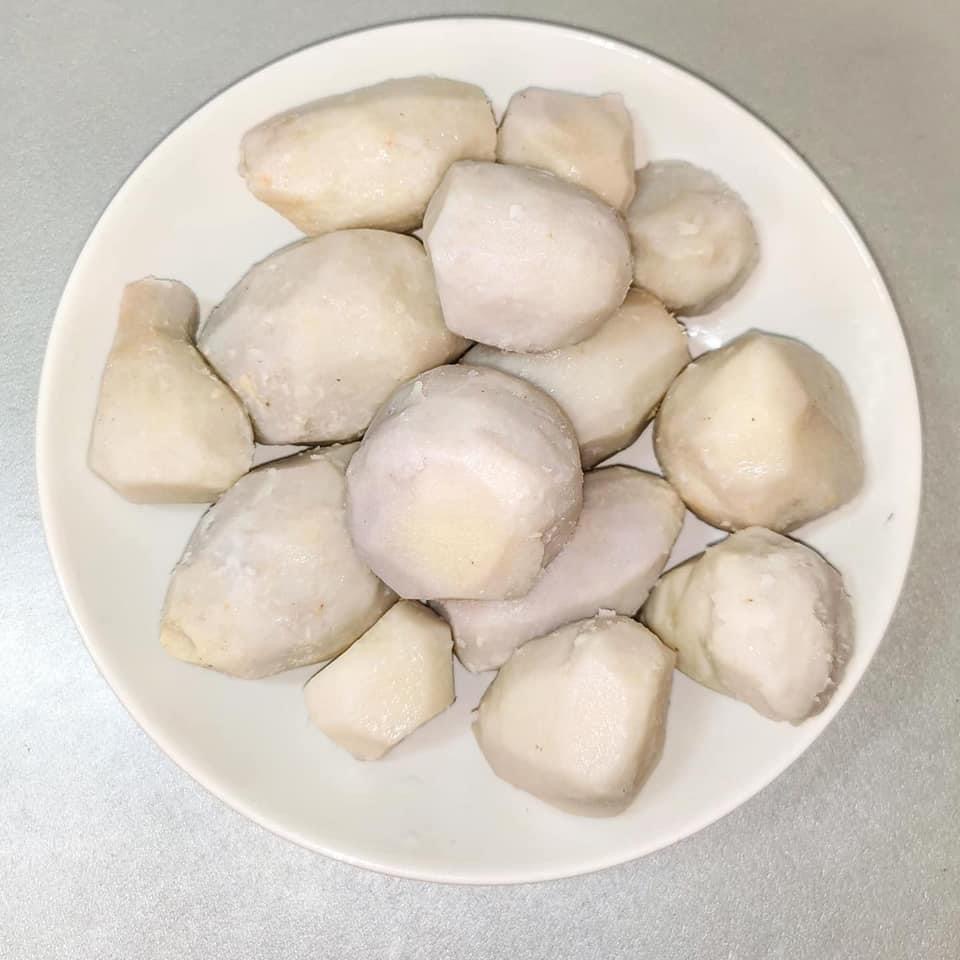 A serving of boiled coco yams